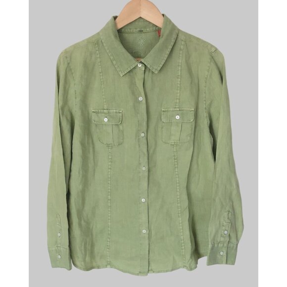 Tommy Bahama Other - Tommy Bahama 100% Linen Button-Down Shirt Mens Size L Green Summer Vacation